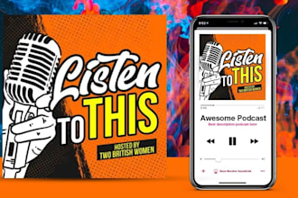 do a unique podcast cover art and podcast logo design