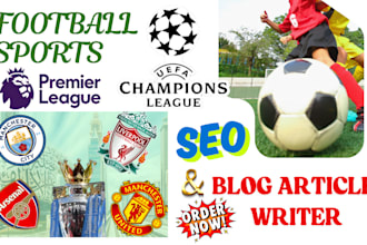 write SEO football, tennis, sports article for your sports blog and website