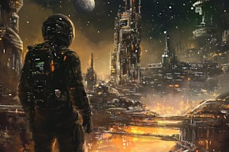 draw sci fi illustration and sci fi art for you