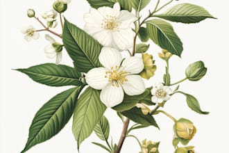 create a beautiful botanical or floral illustration