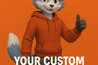 make your custom furry or fursona vrchat avatar in 3d