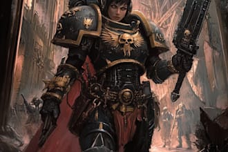 do realistic warhammer 40k character from your imagination