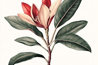 make draw botanical illustration line art of plants, flowers