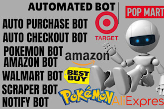 offer auto purchase bot, target bot, checkout bot, pokemon bot, popmart bot, bot