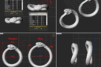 design 3d print modeling, sculpt cad jewelry, signet ring, knot ring, gold ring