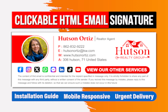 create a clickable html email signature for outlook gmail or apple mail or any