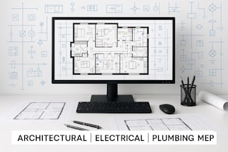 draw architectural, electrical plan, plumbing, mep drawings