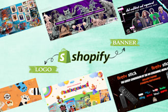 an attractive shopify banner, shopify logo, any web banner