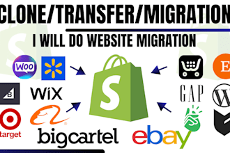clone shopify website transfer migrate website via wix ebay amazon to shopify
