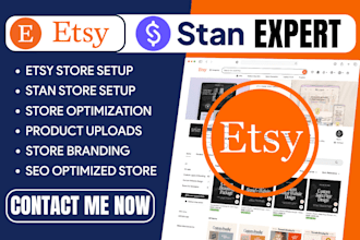 set up your etsy shop etsy SEO optimized product listing etsy stan store setup