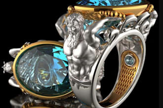 create jewelry custom ring, pendant, earring necklace and render it from blender