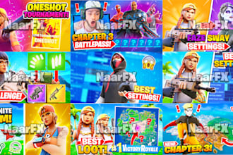 design youtube thumbnails for fortnite, minecraft, or irl
