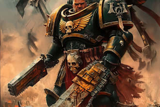 draw a warhammer 40k character with amazing quality