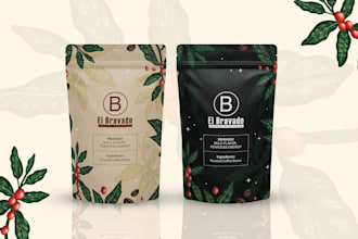 design premium coffee labels, packaging, and product designs