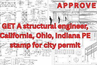 do structural engineer, california, ohio, indiana pe stamp for city permit