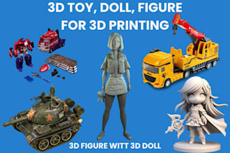 sculpt 3d toy and doll model, figure for kids perfect for 3d printing