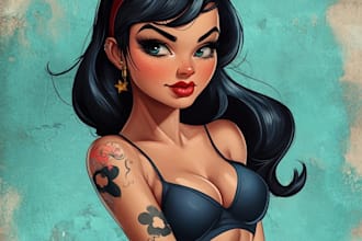 design pin up art for any purpose