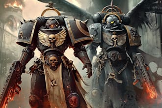 desing a warhammer 40k character illustration