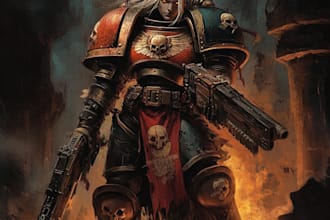 make a warhammer 40k character art with amazing quality