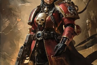 do a fantasy or warhammer 40k character illustration