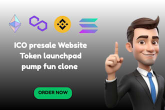develop ico presale website, token launchpad, and web3 pump fun dapp