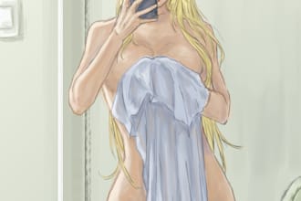draw digital art of anime, ocs, fanarts, manga, illustrations