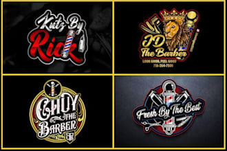 design custom barber and beauty salon emblem luxury logo