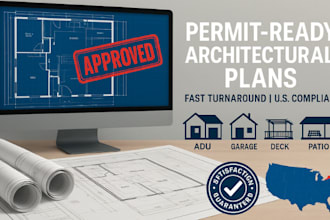 city permit blueprints architect for house plans, adu, garage, deck, patio, shed