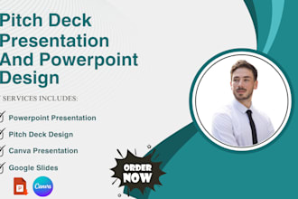 design pitch deck and presentations in powerpoint and google slides
