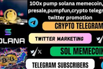 5000x solana memecoin, pumpfun, crypto promotion ico,dex  twitter x marketing
