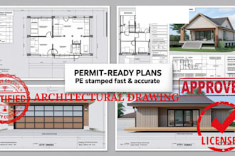 stamp design architectural drawing floor plan licensed architect city permit
