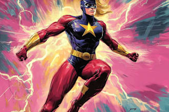 make you as a superhero pop art or dc character