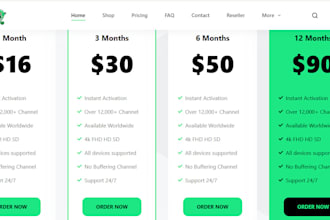 build iptv website, streams resellers, iptv reseller panel with payment gateway