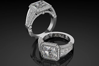 3d sculpt jewelry design for stl, lattice model, 4k render, retouch, cad design