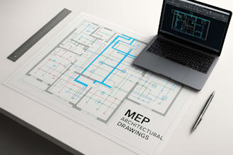 draw your architectural electrical plan plumbing drawings , mep drawings