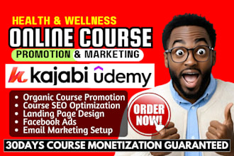 udemy online course promotion, ai, tech kajabi course promotion, thinkific sales