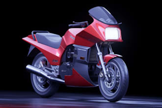 model high quality, game ready 3d motorcycles, kawasaki ninja gpz, suzuki bike