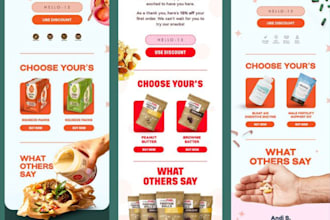 design a email newsletter in klaviyo or editable mailchimp, html email templates