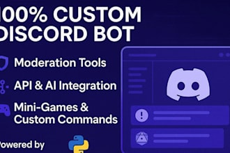 develop your personalized discord bot with games, API, and ai integration