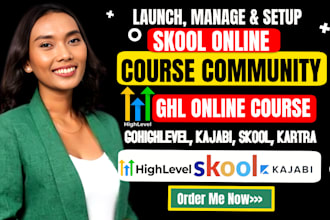setup and launch your skool community course kajabi or gohighlevel online course