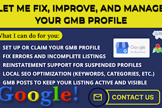 setup fix and optimize your google my business to rank higher locally