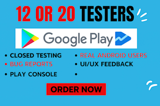 test your app for google play console closed testing with real 12 or 20 testers