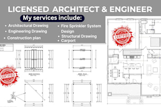 stamp draft construction architectural drawing safety plan carport city permit