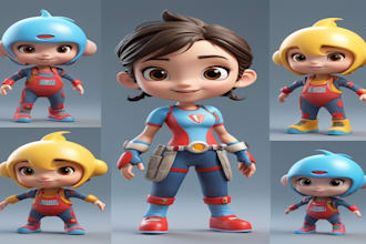 create 3d toy modeling, action figure, bjd sculpt and 3d printable stl files