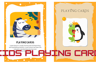 design educational kids playing card game flash card memory card game design