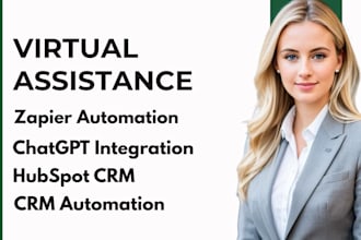 zapier chatgpt integration specialist hubspot pipedrive crm va