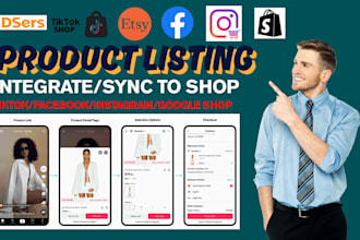 list product integrate to tiktok facebook instagram temu etsy ebay shop shopify