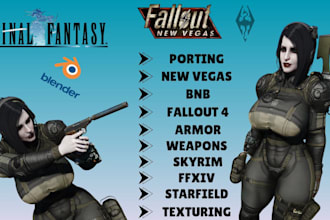 edit, port and create custom mods for skyrim, fallout, ffxiv and starfield mods