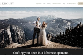 build photography, portfolio and wedding website with online booking