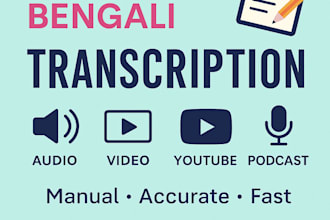 transcribe and translate bengali and english audio or video
